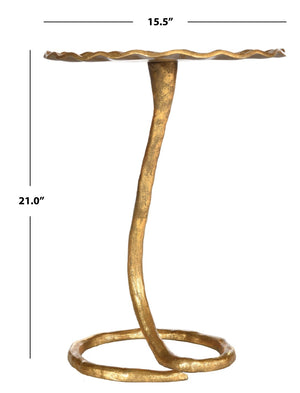Safavieh Justina Sculptural Side Table - Floral-Inspired Gold Accent Table For Modern Living Spaces FOX3245A