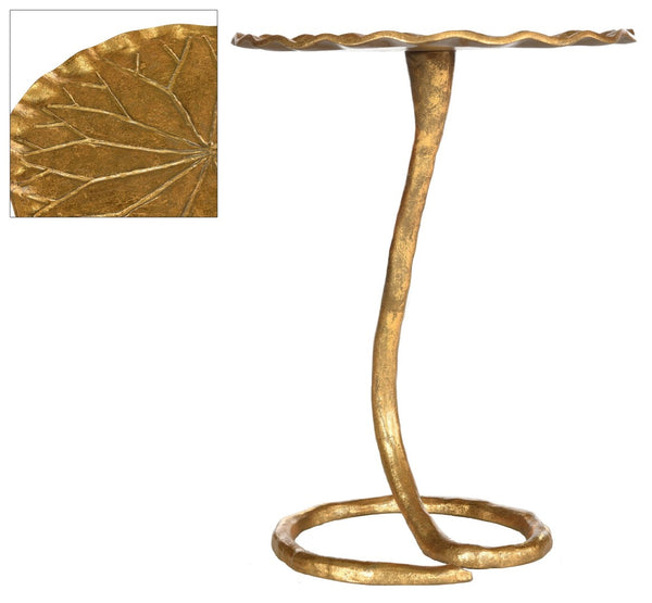 Safavieh Justina Sculptural Side Table - Floral-Inspired Gold Accent Table For Modern Living Spaces FOX3245A