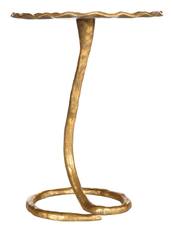 Safavieh Justina Sculptural Side Table - Floral-Inspired Gold Accent Table For Modern Living Spaces FOX3245A