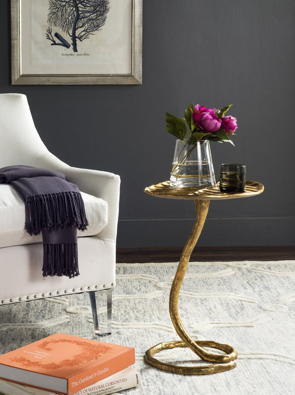 Safavieh Mina Gold Foil Petal-Inspired Accent Table - Elegant, Contemporary Design For Home Décor & More FOX3246A