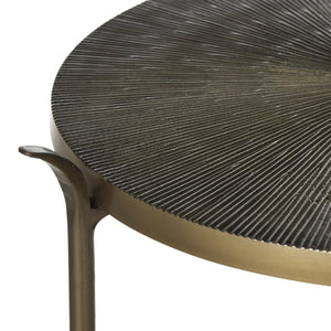 Safavieh Elda Side Table - Sculptural Brass Accent With Three-Tiered Sunburst Design For Modern Interiors FOX3251A