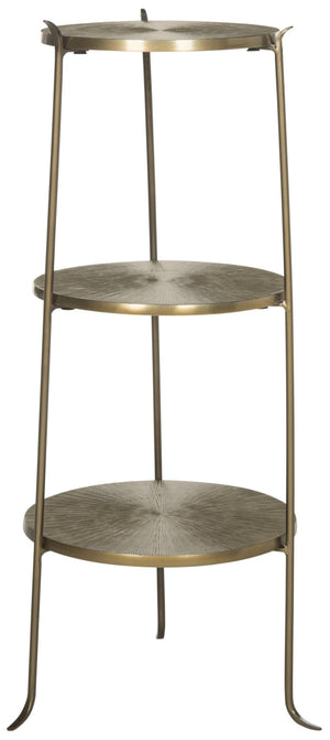 Safavieh Elda Side Table - Sculptural Brass Accent With Three-Tiered Sunburst Design For Modern Interiors FOX3251A