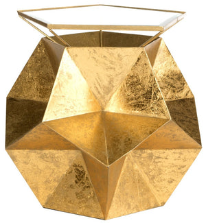 Safavieh Iona Side Table - Sculptural Gold Accent Table With Faceted Geometry For Modern & Classic Interiors FOX3252A