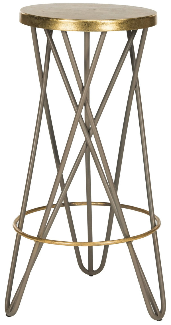 Safavieh Lorna Bar Stool – Retro Glam With Hairpin Legs For Modern Elegance In Kitchens And Dining Spaces Beige/Gold FOX3254C