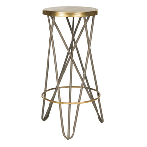 Safavieh Lorna Bar Stool – Retro Glam With Hairpin Legs For Modern Elegance In Kitchens And Dining Spaces Beige/Gold FOX3254C