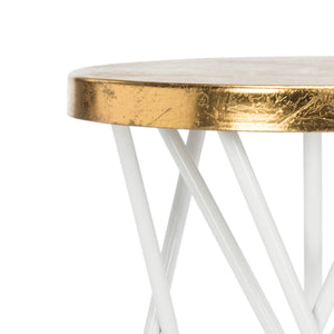 Safavieh Lorna Counter Stool - Chic Retro Glam Design With Gold Leaf Finish For Upscale Kitchen Décor White/Gold FOX3255A