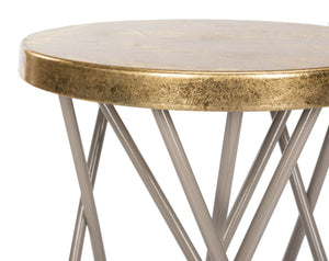 Safavieh Lorna Counter Stool - Chic Retro Glam Design With Gold Leaf Finish For Upscale Kitchen Décor Beige/Gold FOX3255C