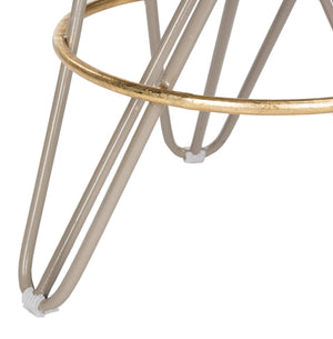 Safavieh Lorna Counter Stool - Chic Retro Glam Design With Gold Leaf Finish For Upscale Kitchen Décor Beige/Gold FOX3255C
