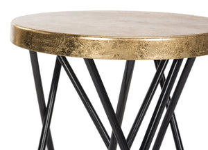 Safavieh Lorna Counter Stool - Chic Retro Glam Design With Gold Leaf Finish For Upscale Kitchen Décor Black/Gold FOX3255D