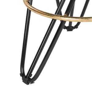 Safavieh Lorna Counter Stool - Chic Retro Glam Design With Gold Leaf Finish For Upscale Kitchen Décor Black/Gold FOX3255D