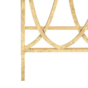 Safavieh Carina Elegant Oval Ringed Console Table - Modern Gold Foil Frame With Glass Top For Sophisticated Entryway FOX3256A