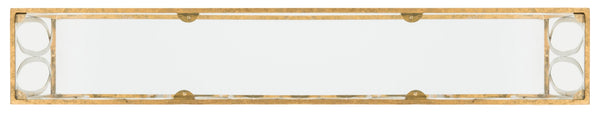 Safavieh Carina Elegant Oval Ringed Console Table - Modern Gold Foil Frame With Glass Top For Sophisticated Entryway FOX3256A