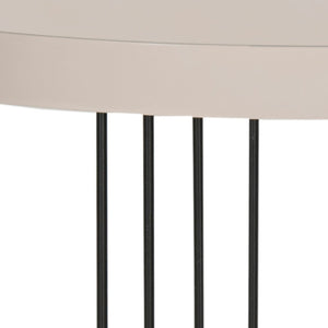 Safavieh Kelly Sleek Mid-Century Scandinavian Side Table With Glossy Lacquer Top And Stylish Iron Legs Taupe/Black FOX4201C