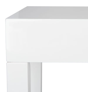 Safavieh Kayson Mid-Century Scandinavian Console Table – Sleek White Lacquer Design For Modern Interiors FOX4204A