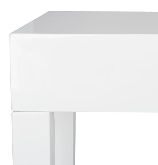 Safavieh Kayson Mid-Century Scandinavian Console Table – Sleek White Lacquer Design For Modern Interiors FOX4204A
