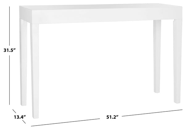 Safavieh Kayson Mid-Century Scandinavian Console Table – Sleek White Lacquer Design For Modern Interiors FOX4204A