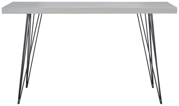 Safavieh Wolcott Retro Mid-Century Console Table - Stylish Lacquer Finish With Hairpin Legs For Modern Spaces Grey/Black FOX4208B