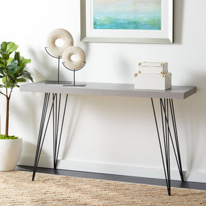 Safavieh Wolcott Retro Mid-Century Console Table - Stylish Lacquer Finish With Hairpin Legs For Modern Spaces Grey/Black FOX4208B