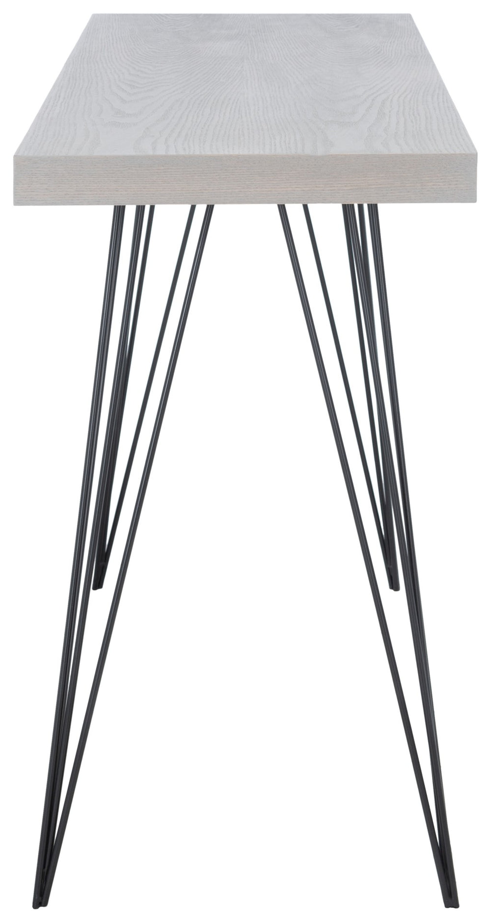 Safavieh Wolcott Retro Mid-Century Console Table - Stylish Lacquer Finish With Hairpin Legs For Modern Spaces Grey/Black FOX4208B