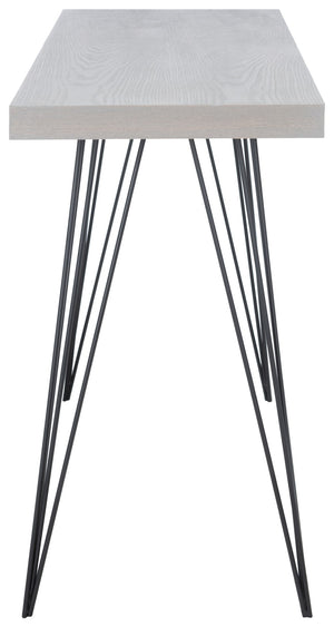 Safavieh Wolcott Retro Mid-Century Console Table - Stylish Lacquer Finish With Hairpin Legs For Modern Spaces Grey/Black FOX4208B