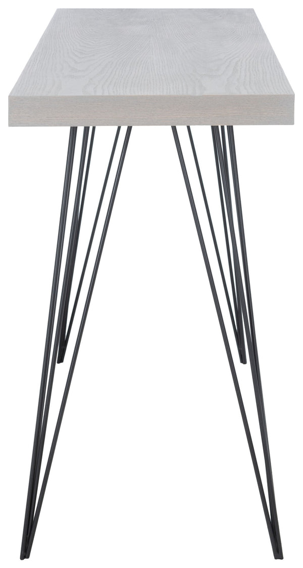 Safavieh Wolcott Retro Mid-Century Console Table - Stylish Lacquer Finish With Hairpin Legs For Modern Spaces Grey/Black FOX4208B