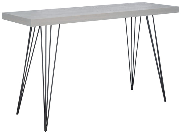 Safavieh Wolcott Retro Mid-Century Console Table - Stylish Lacquer Finish With Hairpin Legs For Modern Spaces Grey/Black FOX4208B