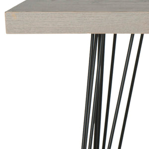 Safavieh Wolcott Retro Mid-Century Console Table - Stylish Lacquer Finish With Hairpin Legs For Modern Spaces Grey/Black FOX4208B