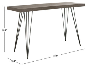 Safavieh Wolcott Retro Mid-Century Console Table - Stylish Lacquer Finish With Hairpin Legs For Modern Spaces Dark Brown/Black FOX4208C
