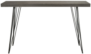 Safavieh Wolcott Retro Mid-Century Console Table - Stylish Lacquer Finish With Hairpin Legs For Modern Spaces Dark Brown/Black FOX4208C