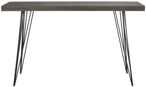 Safavieh Wolcott Retro Mid-Century Console Table - Stylish Lacquer Finish With Hairpin Legs For Modern Spaces Dark Brown/Black FOX4208C