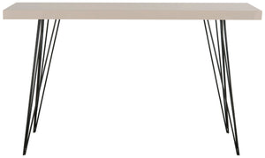 Safavieh Wolcott Retro Mid-Century Console Table - Stylish Lacquer Finish With Hairpin Legs For Modern Spaces Taupe/Black FOX4208D