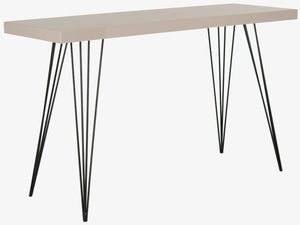 Safavieh Wolcott Retro Mid-Century Console Table - Stylish Lacquer Finish With Hairpin Legs For Modern Spaces Taupe/Black FOX4208D