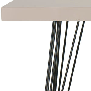 Safavieh Wolcott Retro Mid-Century Console Table - Stylish Lacquer Finish With Hairpin Legs For Modern Spaces Taupe/Black FOX4208D