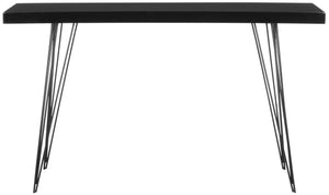 Safavieh Wolcott Retro Mid-Century Console Table - Stylish Lacquer Finish With Hairpin Legs For Modern Spaces Black/Black FOX4208E