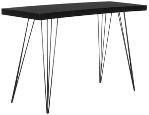 Safavieh Wolcott Retro Mid-Century Console Table - Stylish Lacquer Finish With Hairpin Legs For Modern Spaces Black/Black FOX4208E