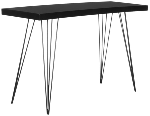 Safavieh Wolcott Retro Mid-Century Console Table - Stylish Lacquer Finish With Hairpin Legs For Modern Spaces Black/Black FOX4208E