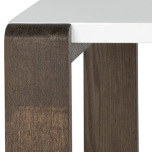 Safavieh Bartholomew Mid Century Scandinavian Lacquer Coffee Table - Chic Minimalist Design For Modern Spaces White/Dark Brown FOX4210A