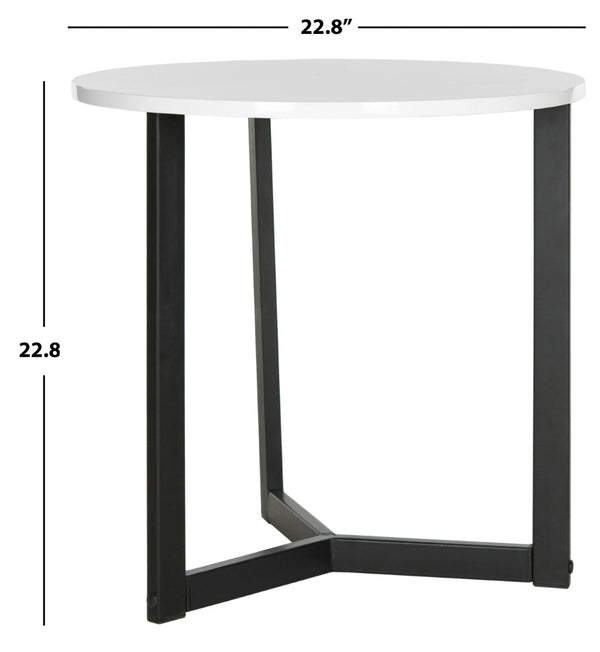 Safavieh Leonard Mid-Century Modern Wood End Table - Stylish Accent Piece For Living Rooms & Entryways White/Black FOX4213B
