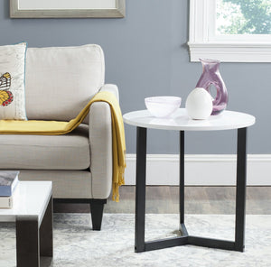 Safavieh Leonard Mid-Century Modern Wood End Table - Stylish Accent Piece For Living Rooms & Entryways White/Black FOX4213B