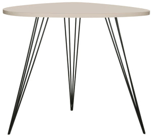 Safavieh Wynton Retro Mid-Century End Table - Stylish Taupe Lacquer With Black Hairpin Legs, Versatile Accent Piece FOX4214C