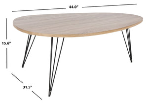 Safavieh Wynton Retro Mid Century Coffee Table – Elegant Elliptical Design With Hairpin Legs For Modern Homes FOX4215A