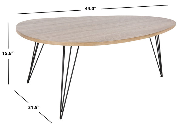 Safavieh Wynton Retro Mid Century Coffee Table – Elegant Elliptical Design With Hairpin Legs For Modern Homes FOX4215A