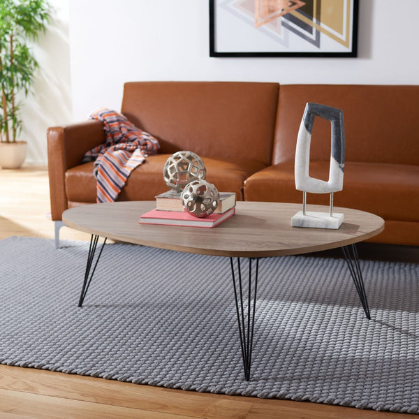 Safavieh Wynton Retro Mid Century Coffee Table – Elegant Elliptical Design With Hairpin Legs For Modern Homes FOX4215A