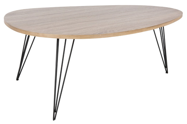 Safavieh Wynton Retro Mid Century Coffee Table – Elegant Elliptical Design With Hairpin Legs For Modern Homes FOX4215A
