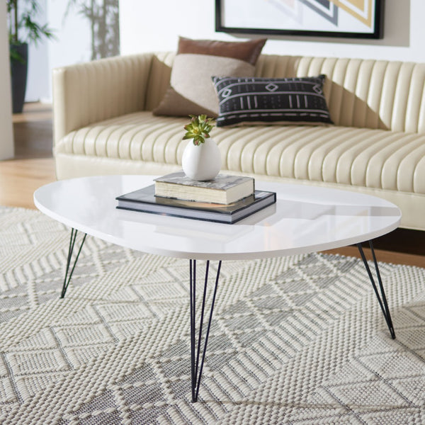 Safavieh Wynton Retro Mid-Century Coffee Table – Elegant Lacquer Finish With Hairpin Legs For Modern Homes FOX4215B