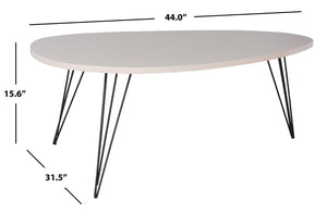 Safavieh Wynton Mid-Century Modern Lacquer Coffee Table - Sculptural Elegance For Stylish Living Spaces Taupe/Black FOX4215C