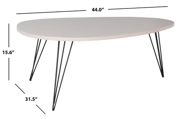 Safavieh Wynton Mid-Century Modern Lacquer Coffee Table - Sculptural Elegance For Stylish Living Spaces Taupe/Black FOX4215C