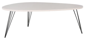 Safavieh Wynton Mid-Century Modern Lacquer Coffee Table - Sculptural Elegance For Stylish Living Spaces Taupe/Black FOX4215C