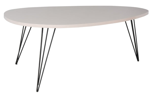 Safavieh Wynton Mid-Century Modern Lacquer Coffee Table - Sculptural Elegance For Stylish Living Spaces Taupe/Black FOX4215C