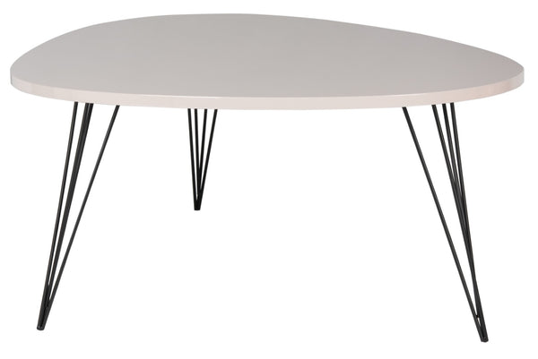 Safavieh Wynton Mid-Century Modern Lacquer Coffee Table - Sculptural Elegance For Stylish Living Spaces Taupe/Black FOX4215C